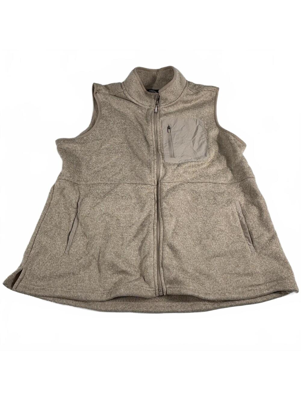 Eddie Bauer Women's Tan Oat Beige Sweater Fleece Vest XXL